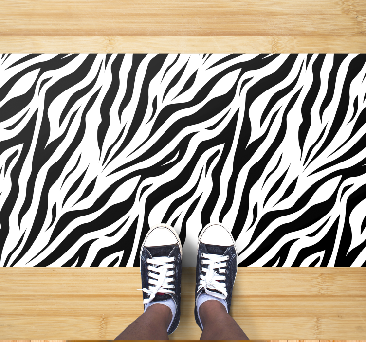 Tapis vinyle motif animal zèbre élégant - TenStickers