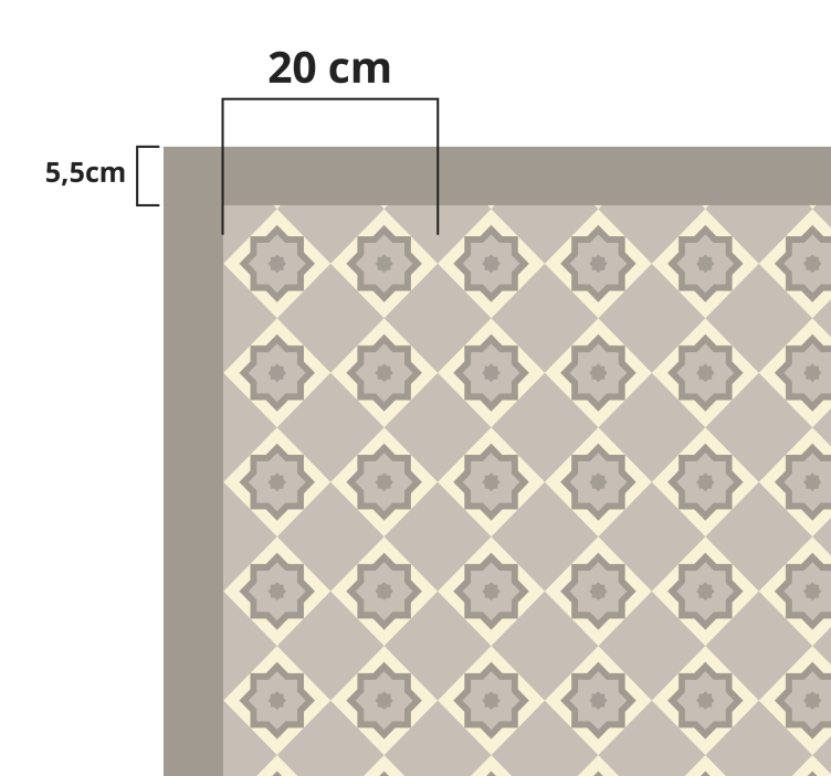 Tapis vinyle cuisine carreaux beige ciment - TenStickers