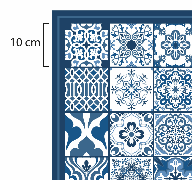 Tapis vinyle cuisine carreaux mosaïque bleu - TenStickers