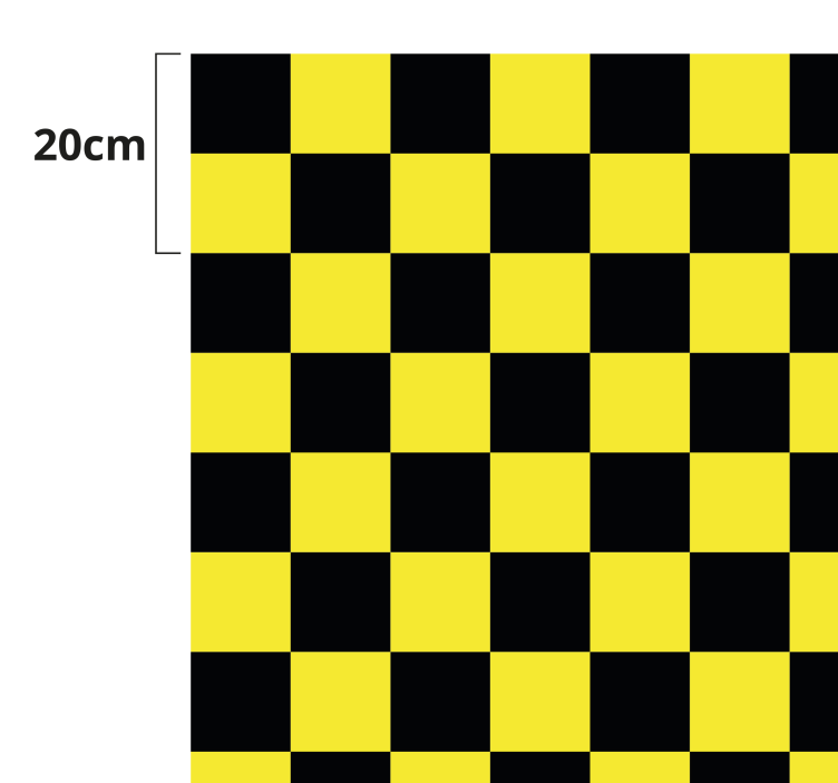 Tapis vinyle plateau d'échecs jaune et noir - TenStickers