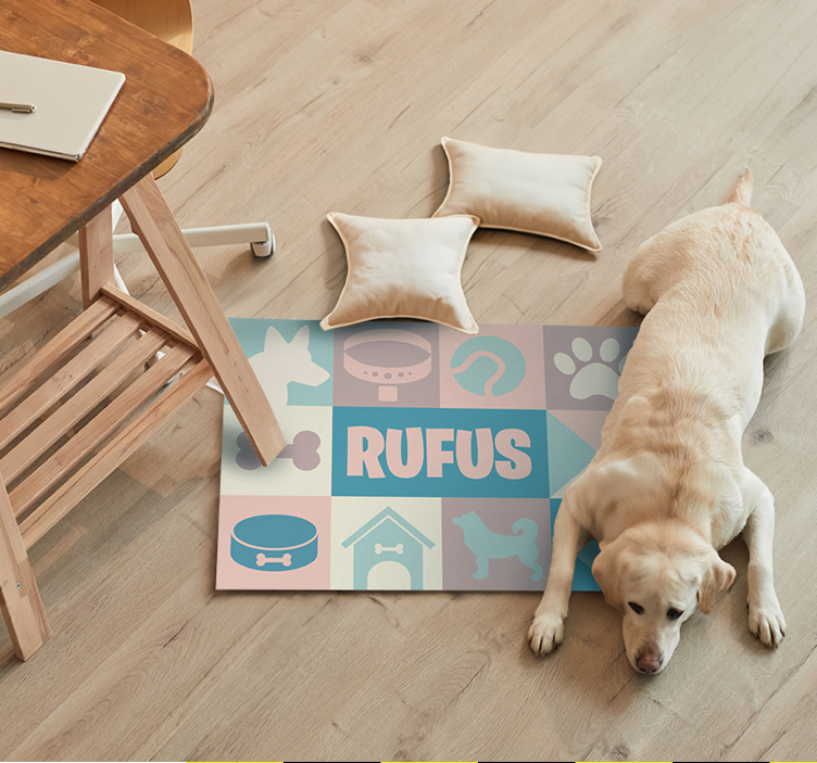 Tapis vinyle animal Chien personnalisé - TenStickers