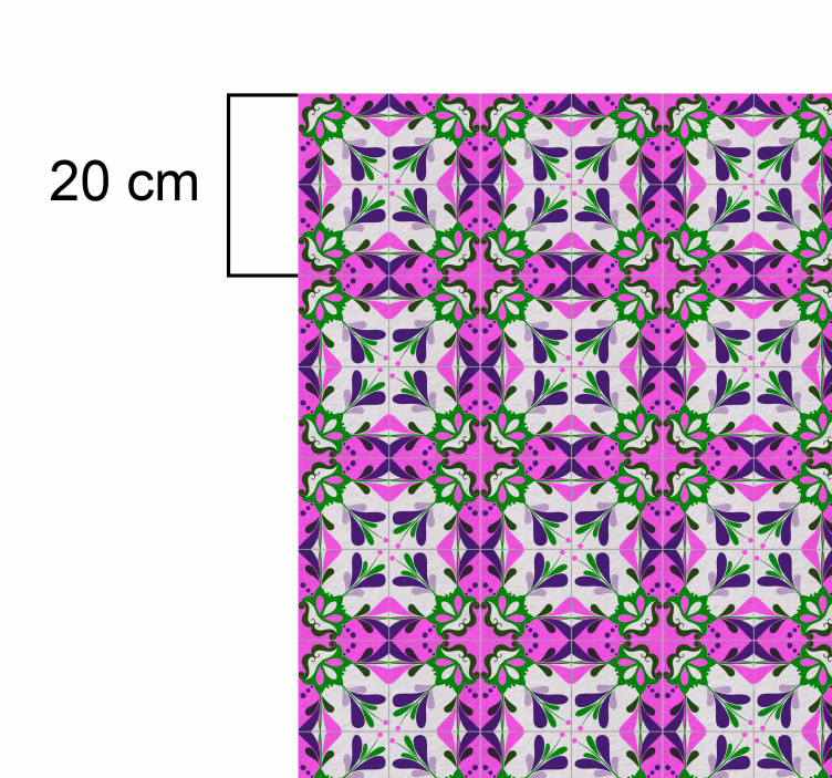 Tapis vinyle rétro rose carreaux hydrauliques - TenStickers