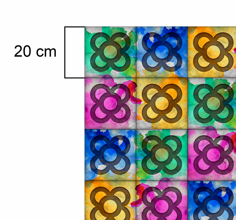 Tapis vinyle rétro carrelage panot coloré - TenStickers