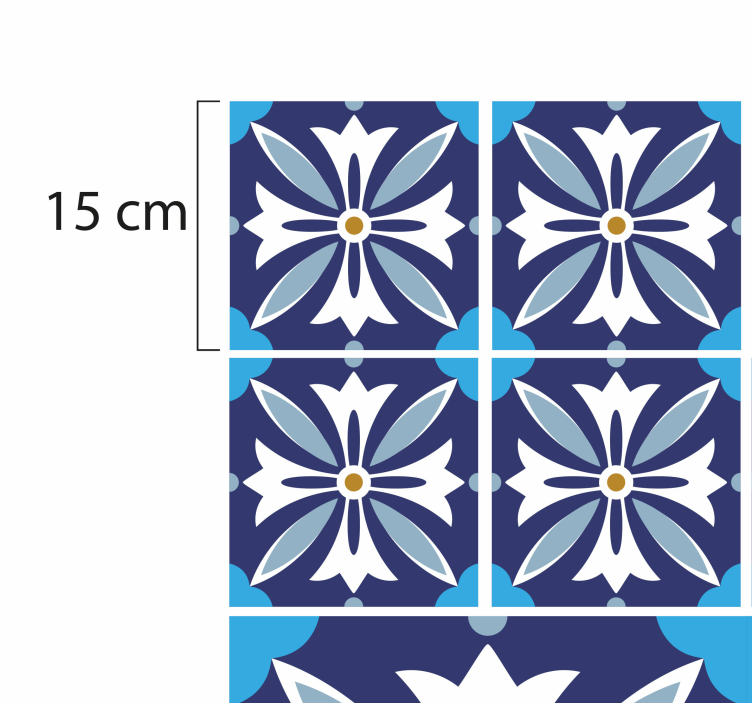 Tapis vinyle carreaux de ciment motif floral en céramique - TenStickers