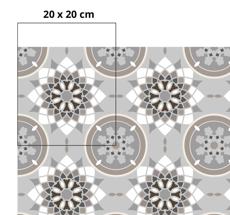 Tapis vinyle cuisine carrelage fleurs au sol - TenStickers