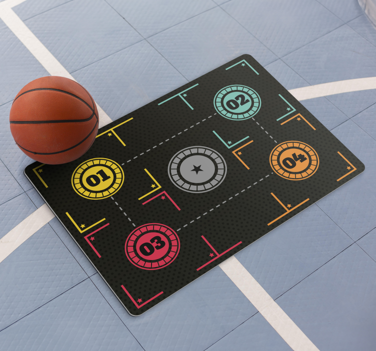 Tapis vinyle entraînement de basket-ball - TenStickers