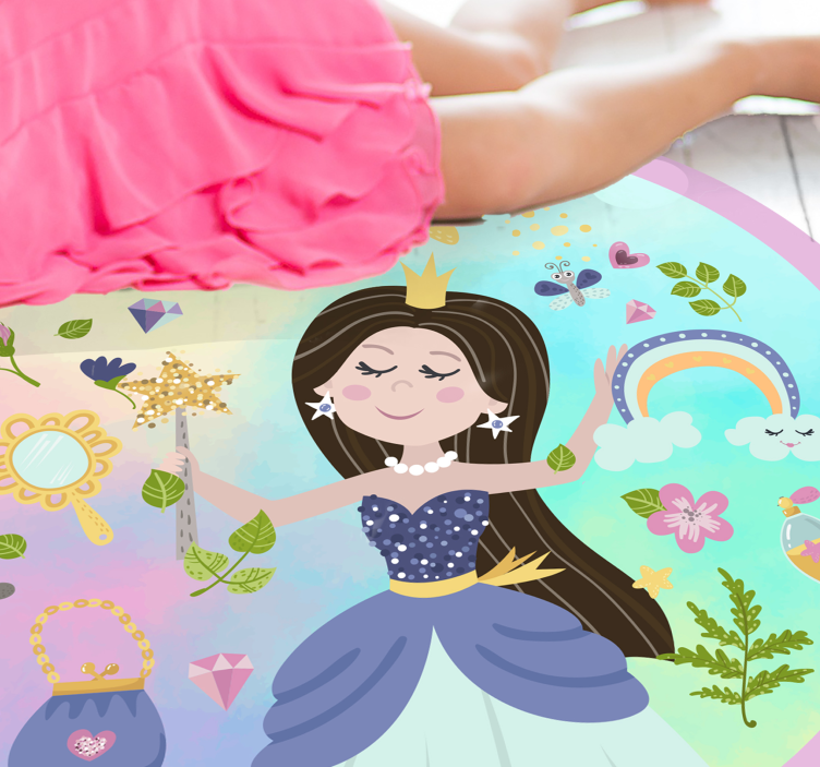 Tapis vinyle pour enfants princesse de conte de fées - TenStickers