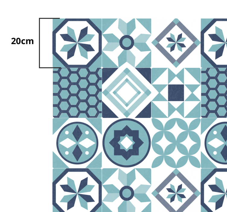 Tapis vinyle carreaux de ciment bleu foncé - TenStickers