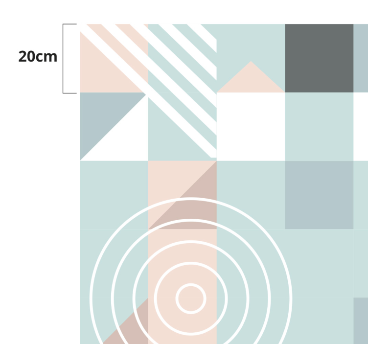 Tapis vinyle salle à manger géométrique nordique pastel - TenStickers