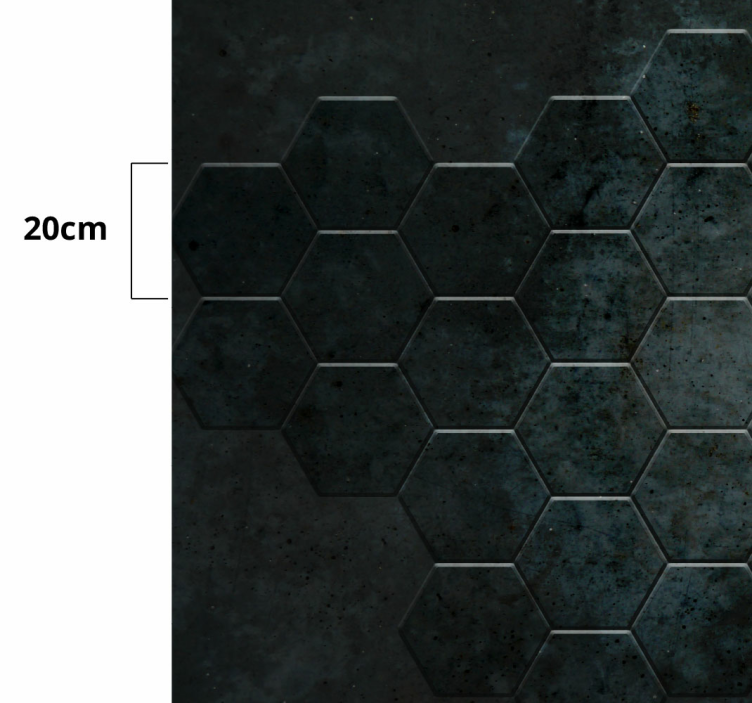 Tapis vinyle effet pierres texture de béton hexagones - TenStickers