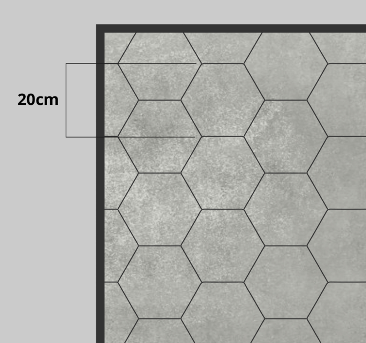 Tapis vinyle salle de bain motif hexagonal gris - TenStickers