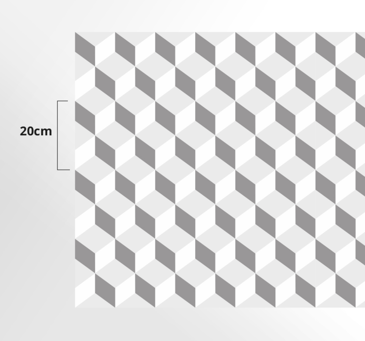 Tapis vinyle cuisine cubes gris - TenStickers