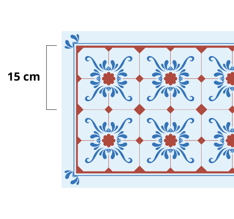 Tapis vinyle salle de bain carreaux couleur bleu "Granada" - TenStickers