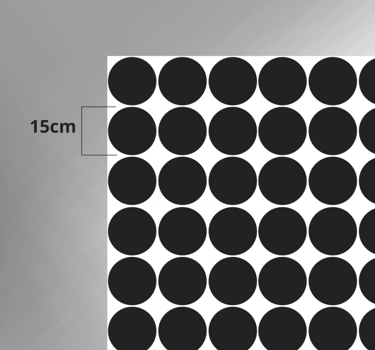 Tapis vinyle géométrique motif de cercle monochrome - TenStickers