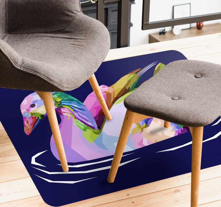 Tapis vinyle animal art abstrait de canard - TenStickers