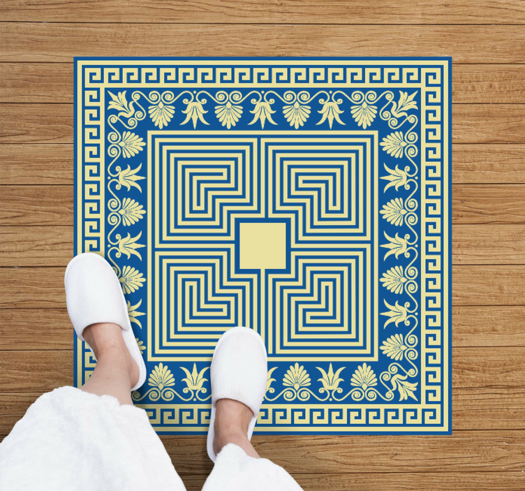 Tapis vinyle carreaux de ciment mosaïque géométrique - TenStickers