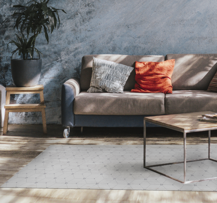 Tapis vinyle carreaux de ciment motif carrelé géométrique - TenStickers