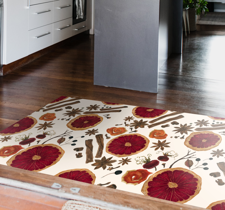 Tapis vinyle cuisine épices d'hiver - TenStickers