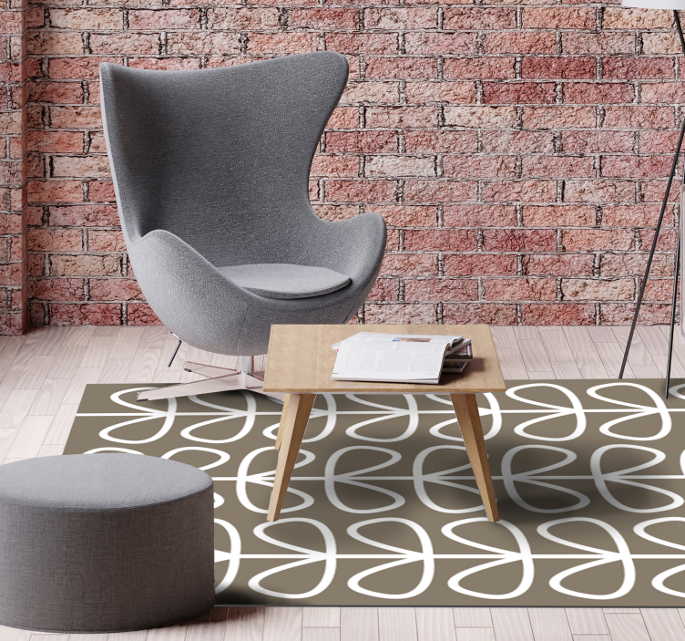 Tapis en vinyle ethnique vinyle feuilles beige - TenStickers