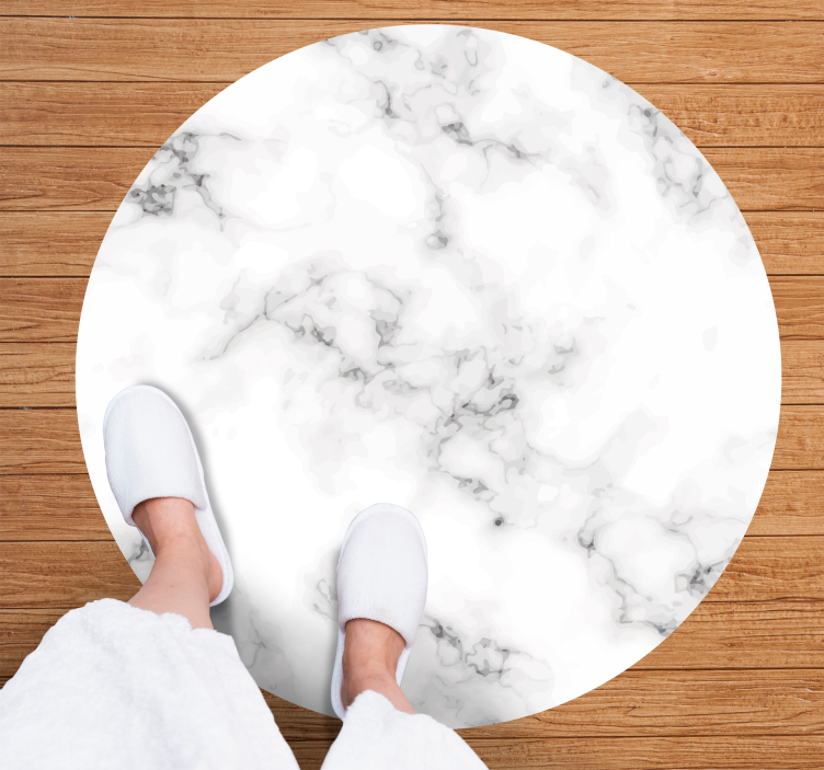 Tapis vinyle rond marbre minimaliste - TenStickers