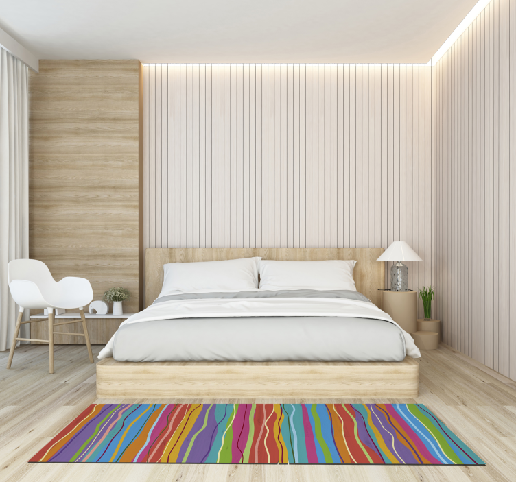 Tapis moderne en vinyle à rayures colorées - TenStickers