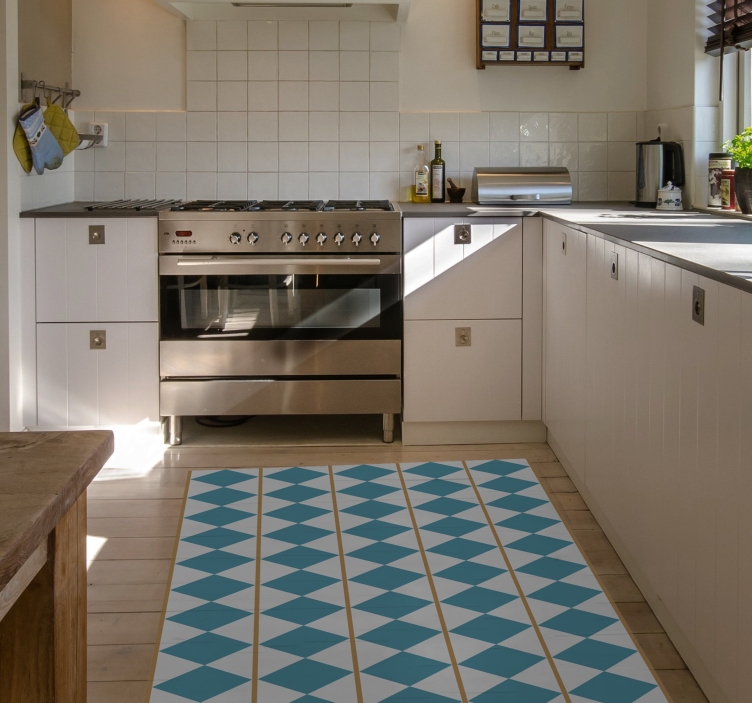 Tapis vinyle cuisine suédois géométrique - TenStickers