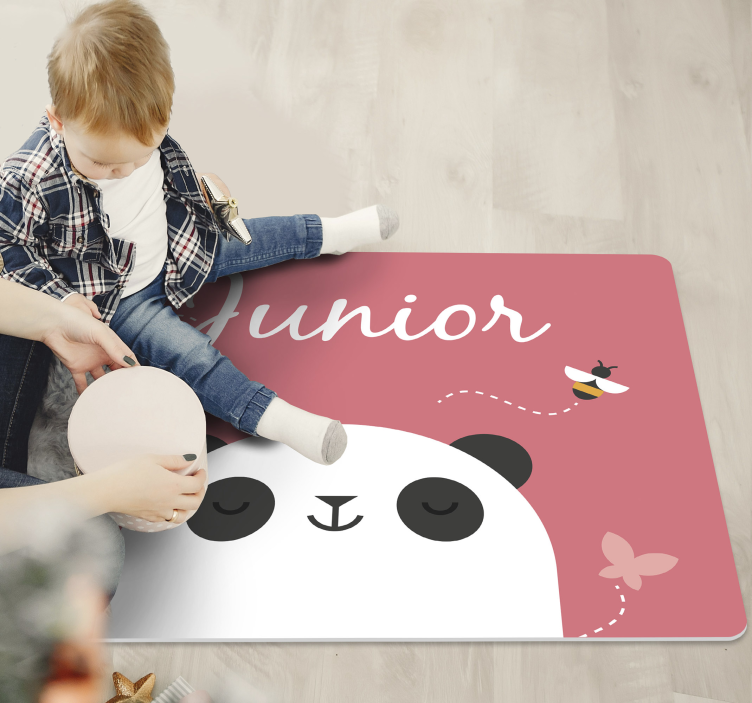 Tapis vinyle personnalisé panda kids - TenStickers