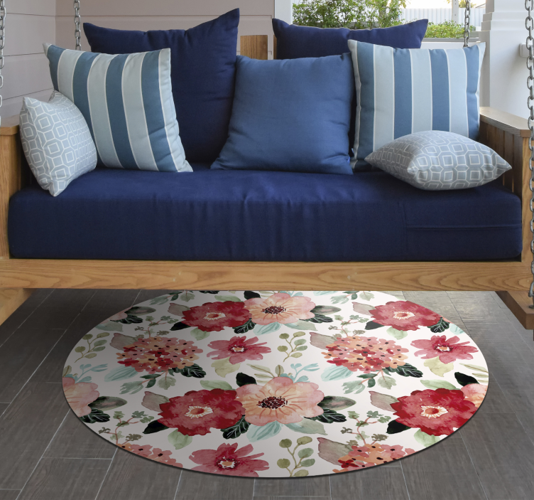 Tapis en vinyle de style vintage avec des fleurs - TenStickers