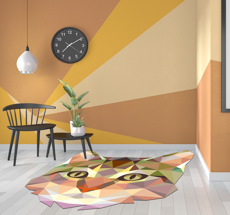 Incroyable tapis en vinyle en forme de chat géométrique - TenStickers