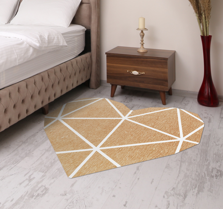tapis vinyle geometrique Coeur beige - TenStickers