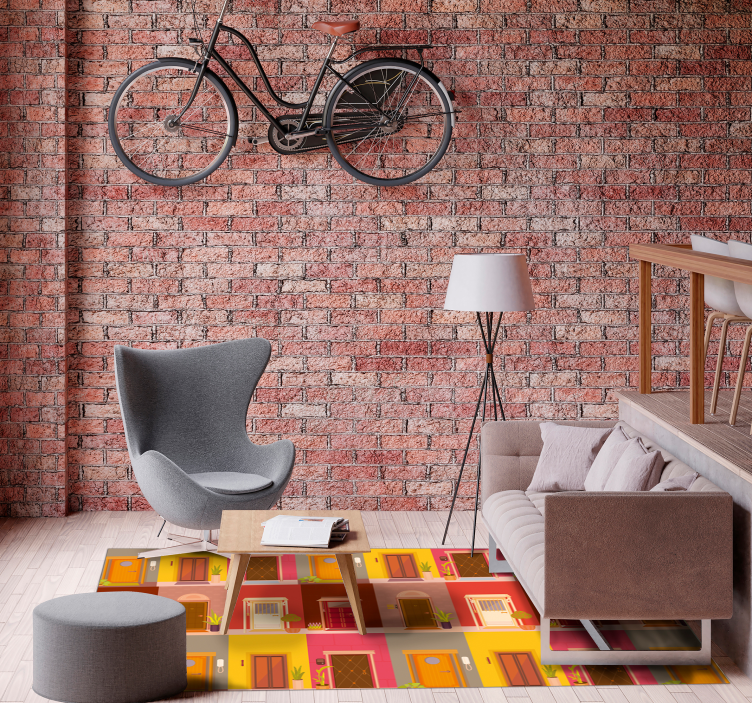 Tapis vinyle minimaliste motif de porte coloré - TenStickers