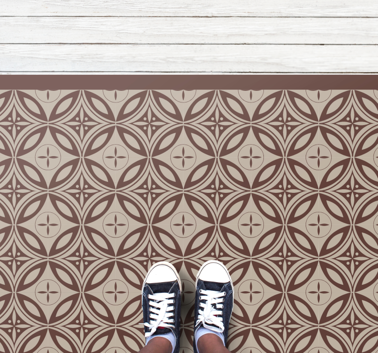 Tapis mosaique vinyle formes à motifs marron - TenStickers