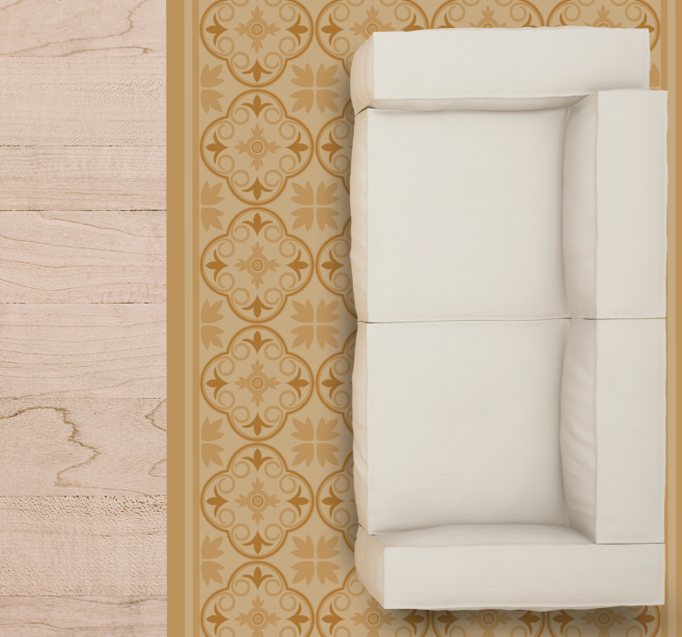 Tapis vinyle salon motif de tuile géométrique - TenStickers