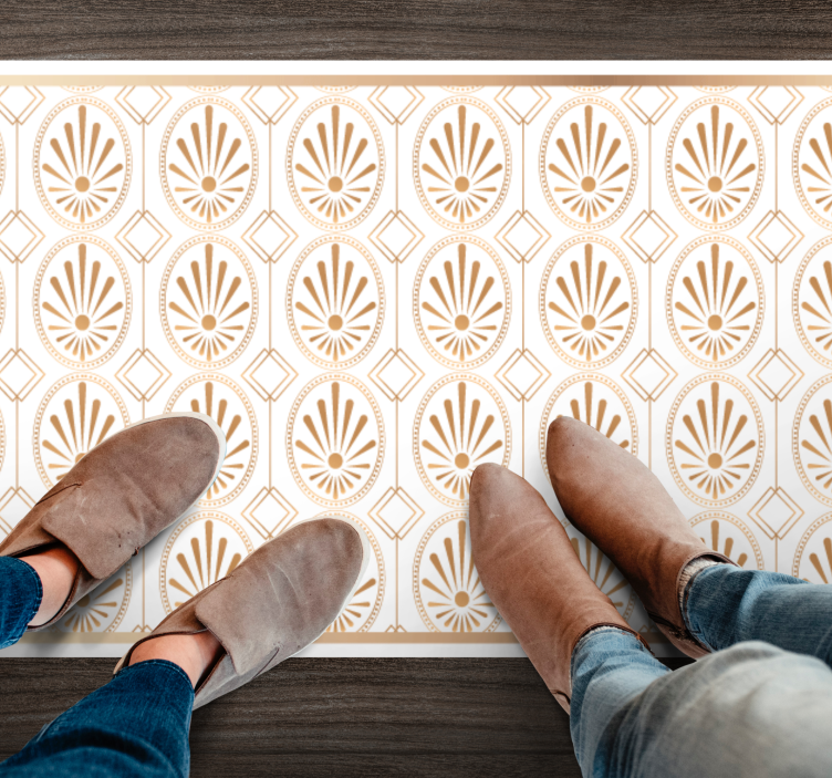 Tapis mosaique vinyle motif doré sophistiqué - TenStickers