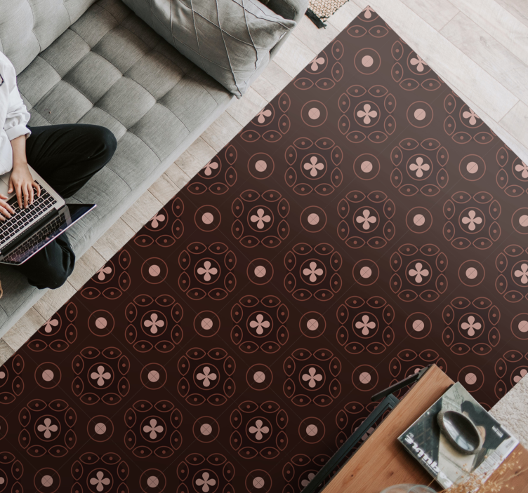 Tapis mosaique vinyle motifs circulaires en mosaïque - TenStickers