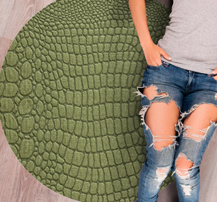 Tapis vinyle rond Texture de peau de crocodile - TenStickers