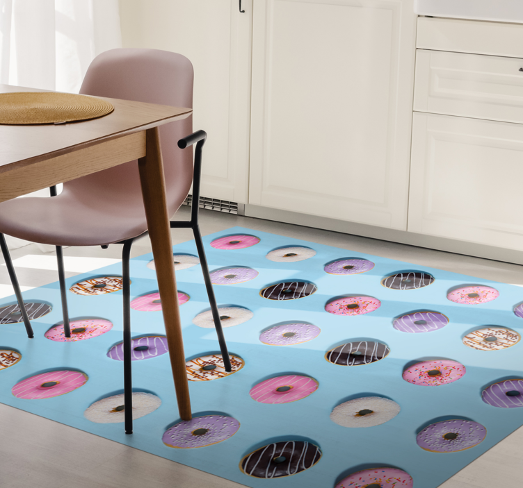 Tapis vinyle salle à manger beignets - TenStickers