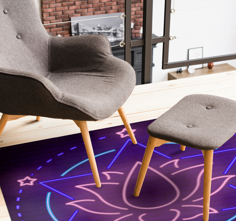 Tapis vinyle salon Applique murale en brique de lotus - TenStickers