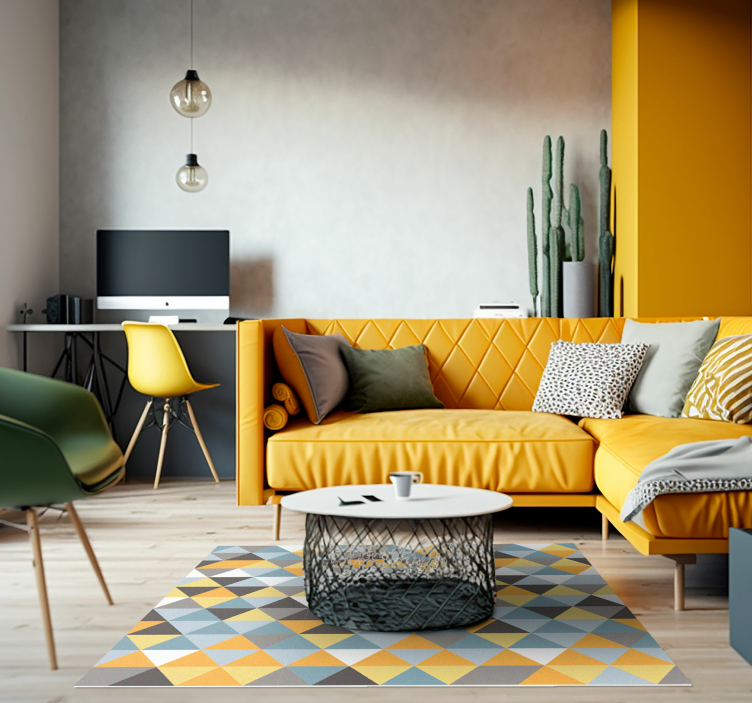 Tapis vinyle salon scandinave couleur pastel - TenStickers