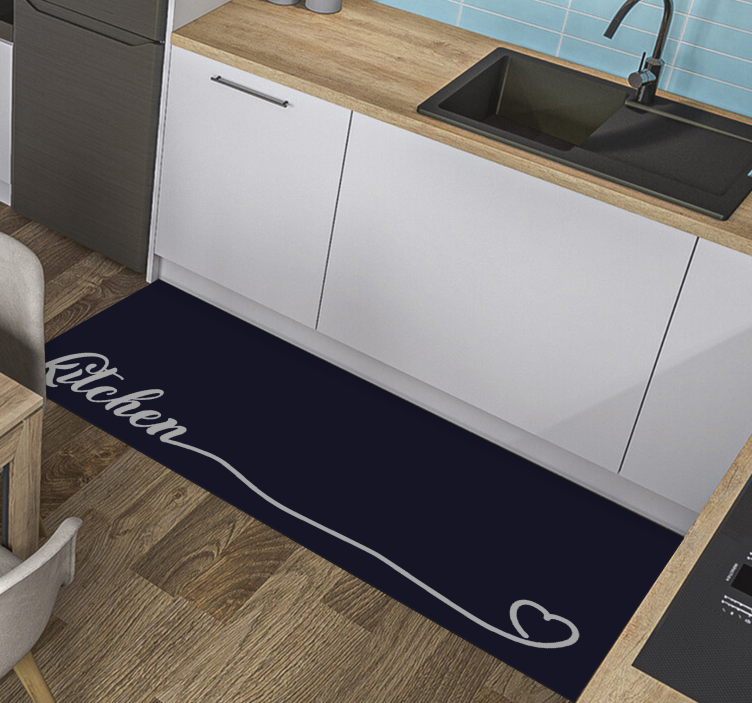 Tapis vinyle citation Tapis vinylee cuisine et coeur - TenStickers