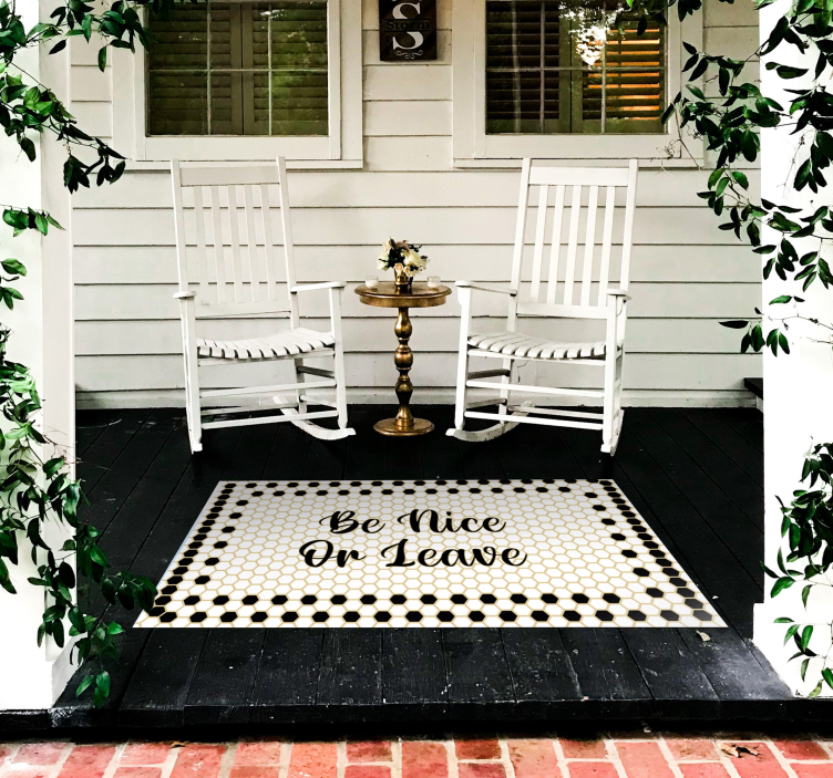 Tapis vinyle entrée citation Soyez Gentil ou Partez - TenStickers