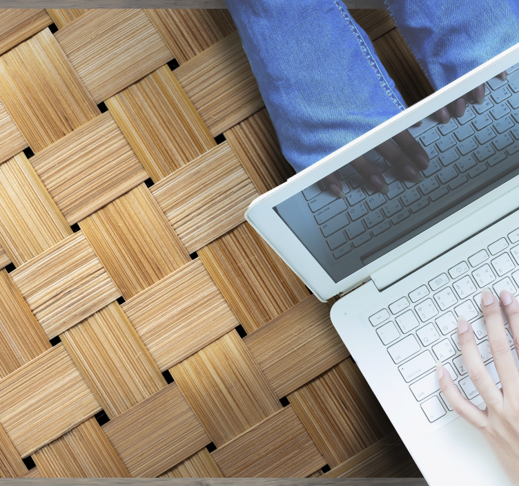 Tapis vinyle motif vinylee en bambou naturel - TenStickers