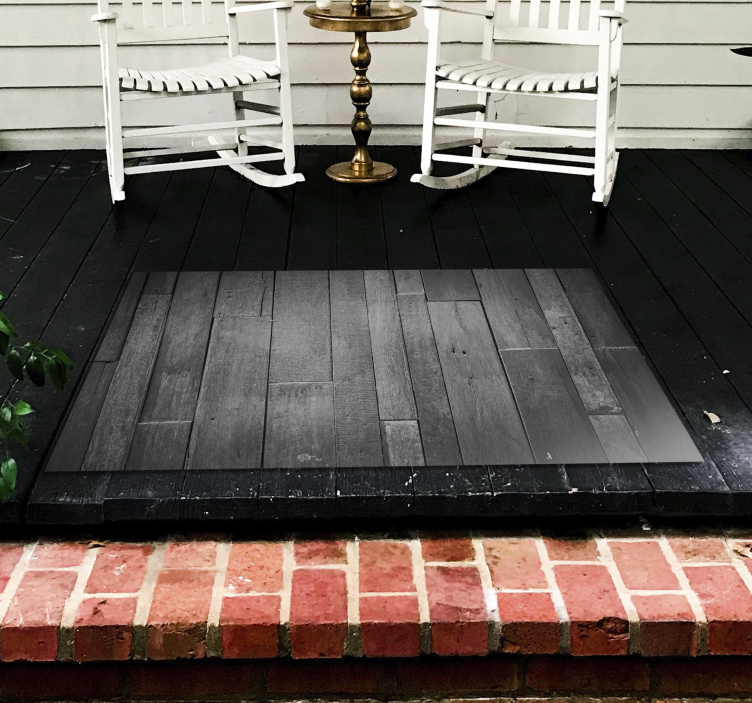 Tapis vinyle bois entrée effet 3D de planches - TenStickers