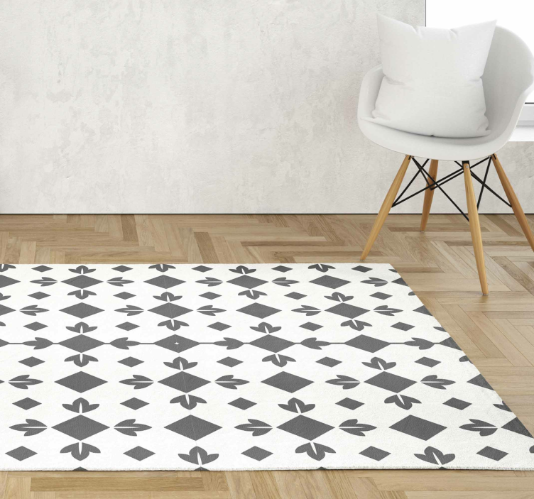 Tapis vinyle carreaux noir et blanc - TenStickers
