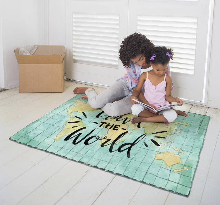 Tapis vinyle fantastique carte du monde sur les voyages - TenStickers