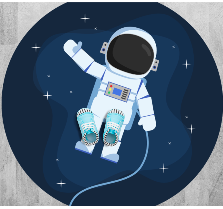Tapis vinyle pour enfants Dessin animé astronaute flottant - TenStickers