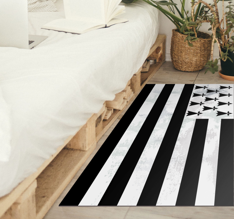 Tapis vinyle chambre drapeau breton - TenStickers