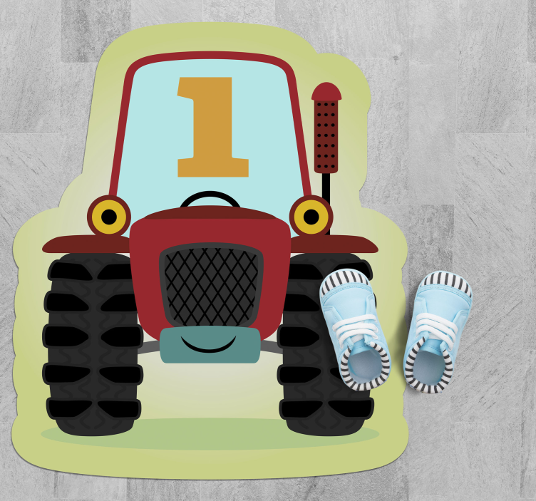Tapis vinyle pour enfants tracteur n ° 1 - TenStickers