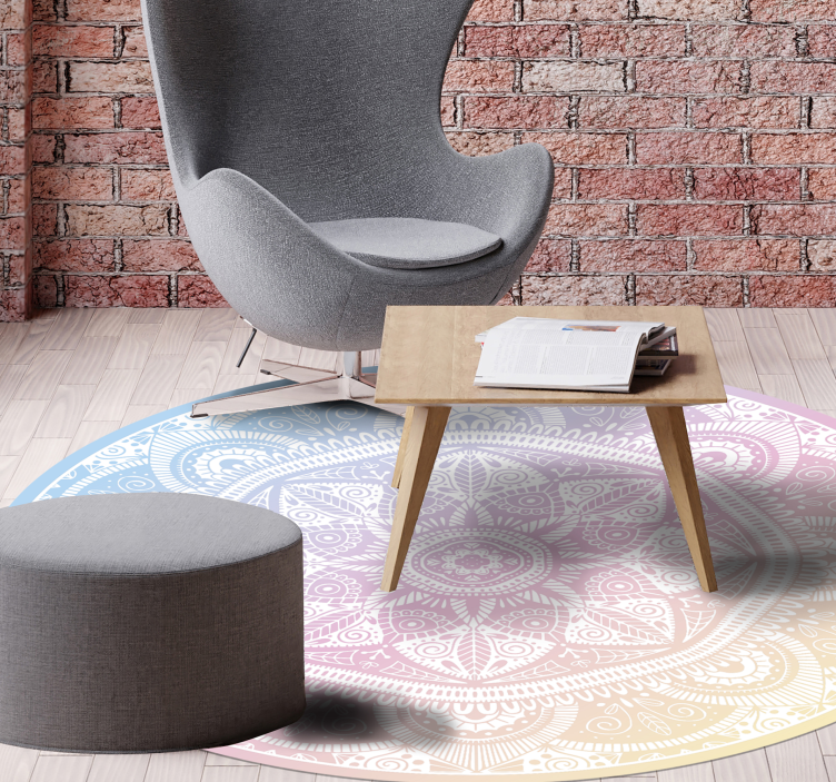 Tapis vinyle mandala vinylee de mandala complexe - TenStickers