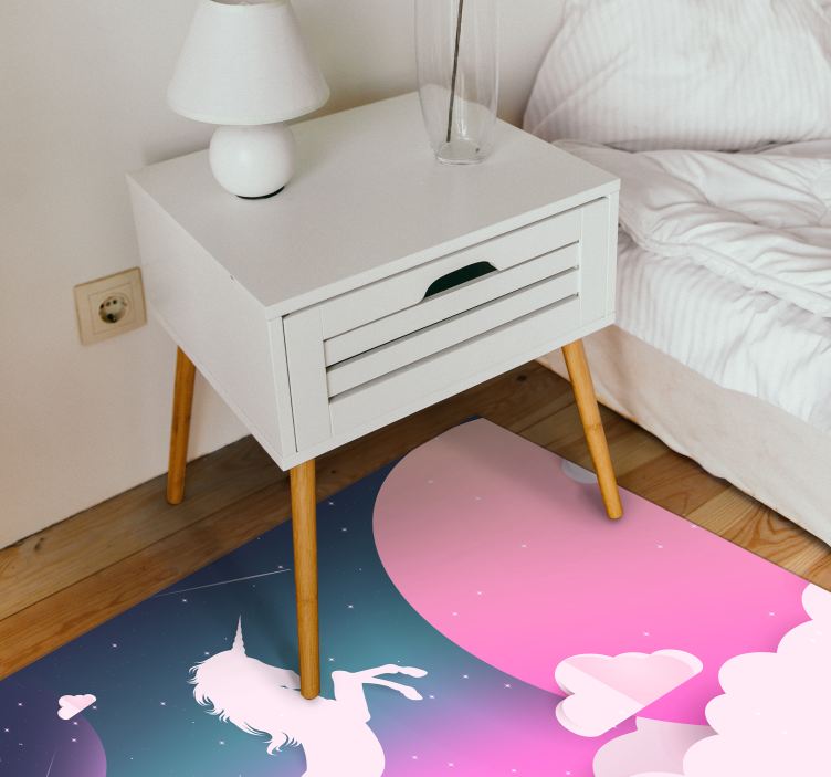 Tapis vinyle licorne avec paillettes avec texte - TenStickers
